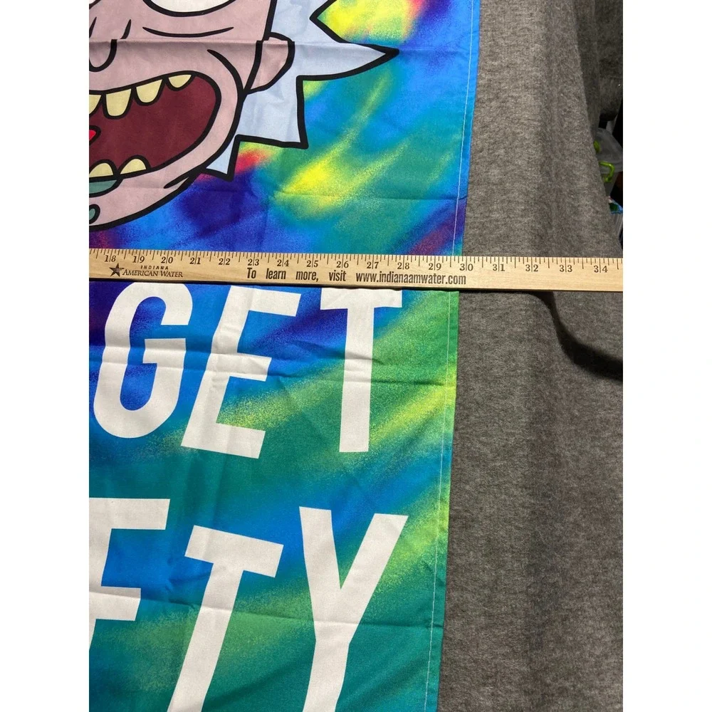 Calhoun Rick & Morty Flag Multicolor Lets Get Schwifty Tie Dye Adult Swim 30x50